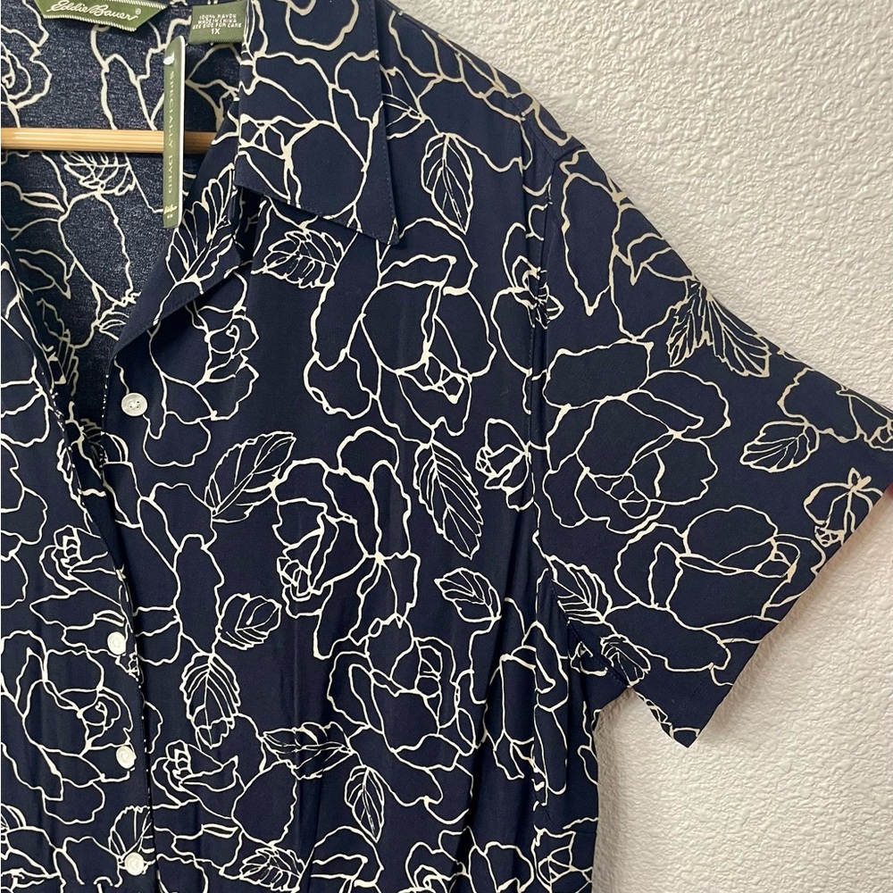 Eddie Bauer Navy and Cream Floral Maxi Dress - Picture 4 of 6